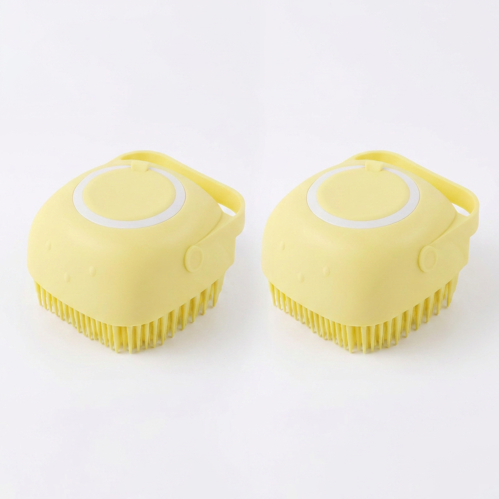 Cepillo de silicona relax para Baño con dispensador de champú incorporado