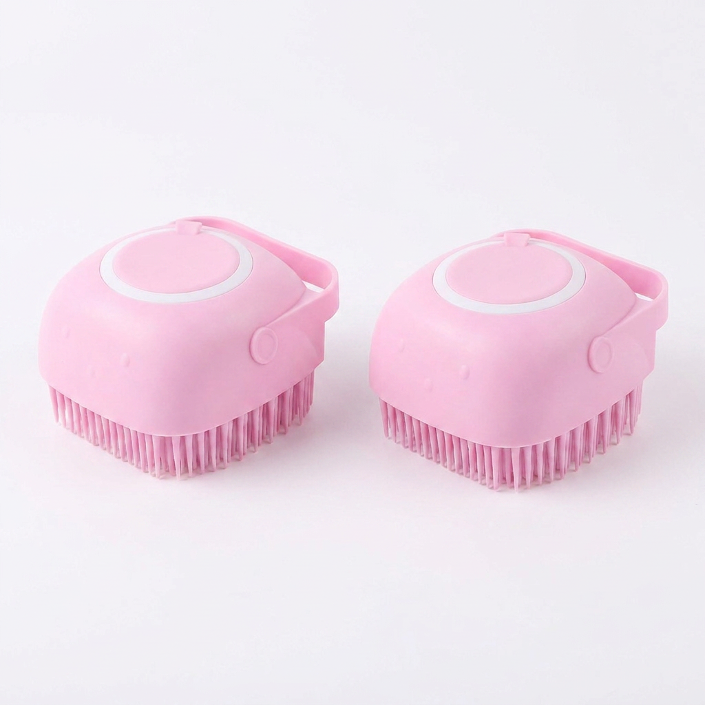 Cepillo de silicona relax para Baño con dispensador de champú incorporado
