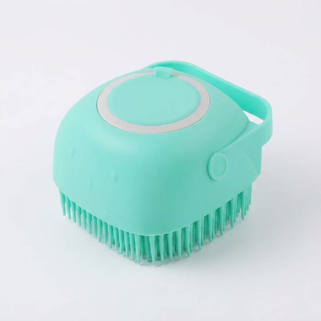 Cepillo de silicona relax para Baño con dispensador de champú incorporado